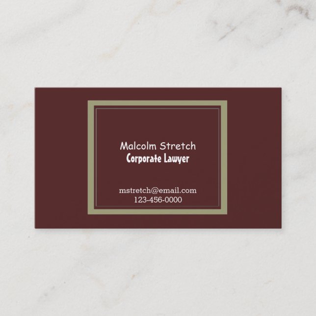 Classic Professional Corporate Lawyer Business Card (Front)