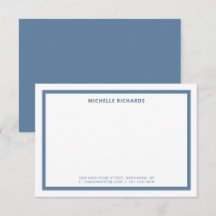 Classic Professional Dusty Blue Border Stationery