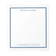 Classic Professional Dusty Blue Border Stationery