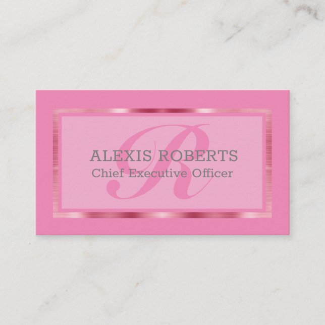 Classic Professional Feminine Elegant  Business Ca Business Card (Front)