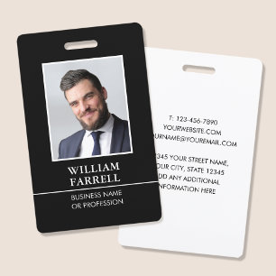 Classic Professional ID Black White Security Badge