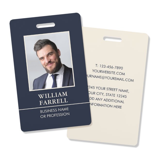 Classic Professional ID Blue-Black Ivory Security ID Badge (Creator Uploaded)