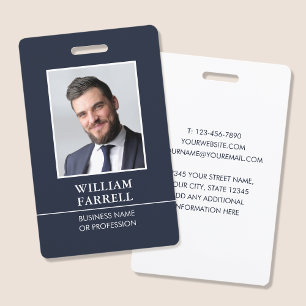 Classic Professional ID Blue-Black White Security Badge