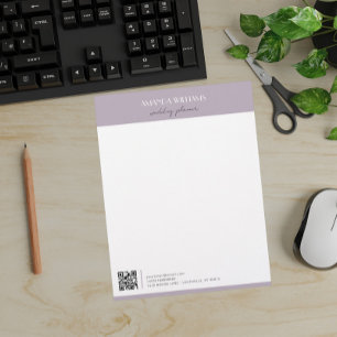 Classic Professional QR Code Lavender Custom Letterhead