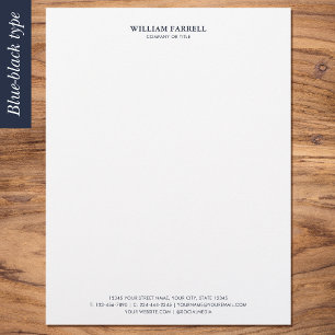Classic Professional Traditional Blue-Black Custom Letterhead