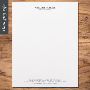 Classic Professional Traditional Dark Grey Custom Letterhead