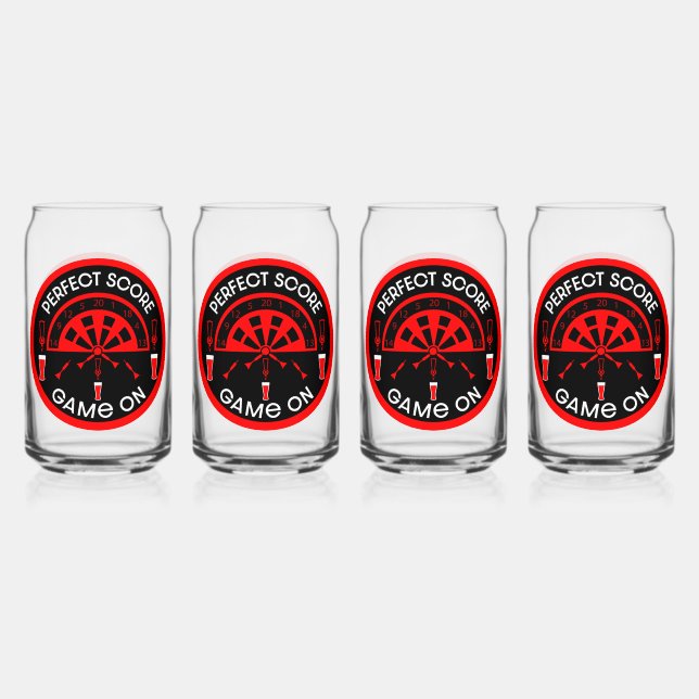 Classic Pub Darts Can Glass (Front)