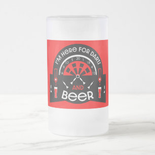 Classic Pub Darts Frosted Glass Beer Mug