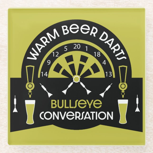 Classic Pub Darts Glass Coaster (Front)