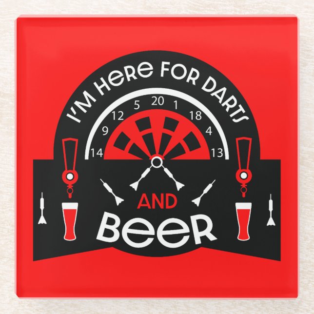 Classic Pub Darts Glass Coaster (Front)