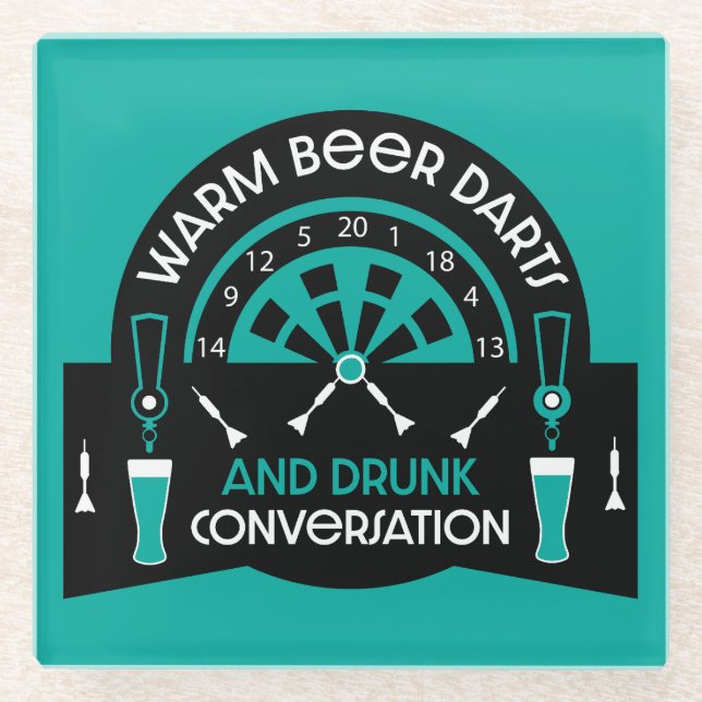 Classic Pub Darts Glass Coaster (Front)