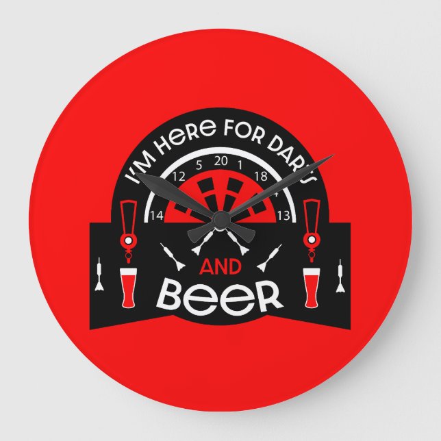 Classic Pub Darts Large Clock (Front)