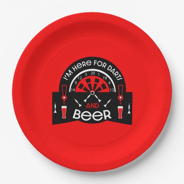 Classic Pub Darts Paper Plate (Front)