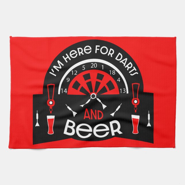 Classic Pub Darts Tea Towel (Horizontal)