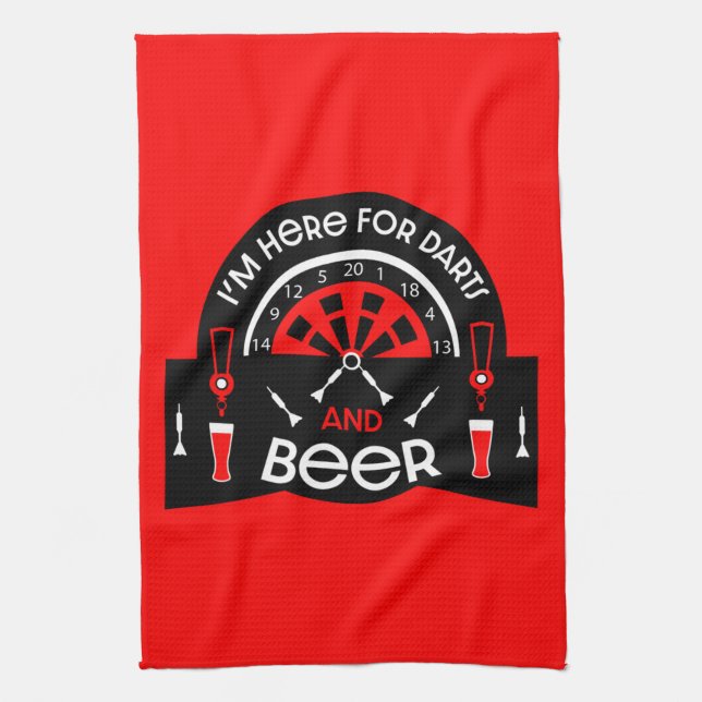 Classic Pub Darts Tea Towel (Vertical)