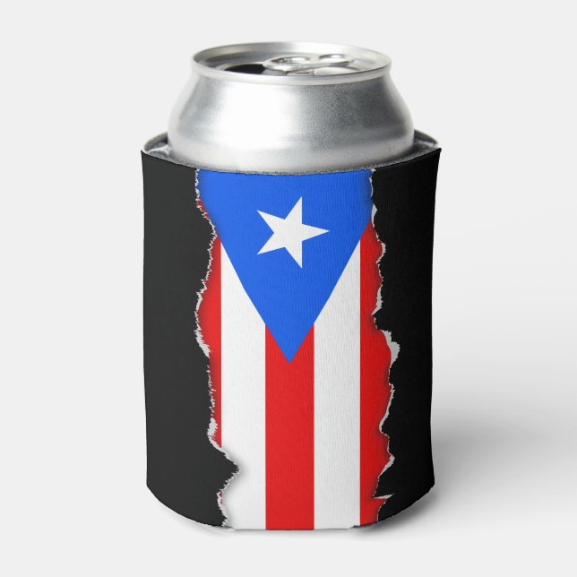 Classic Puerto Rican Flag Can Cooler (Can Front)