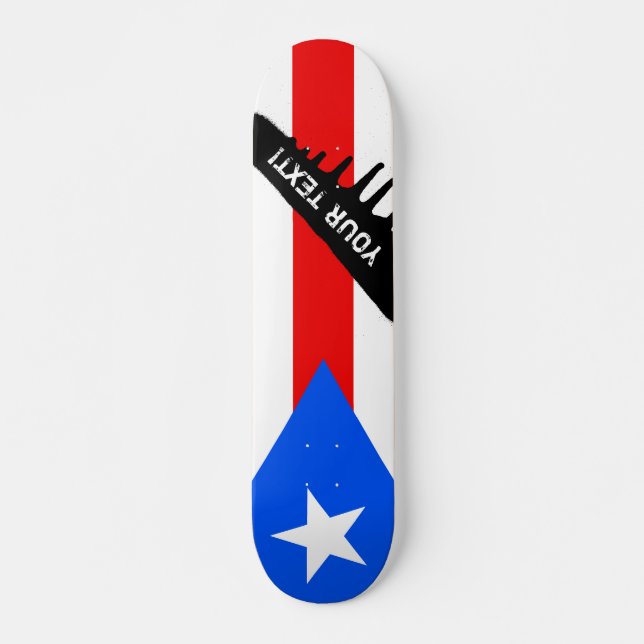Classic Puerto Rican Flag Skateboard (Front)