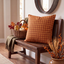 Classic Pumpkin Fall Autumn Gingham Plaid Check