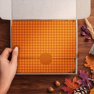 Classic Pumpkin Fall Autumn Gingham Plaid Check Tissue Paper