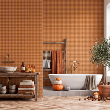 Classic Pumpkin Fall Autumn Gingham Plaid Check