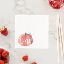 Classic Pumpkin First Birthday Napkin