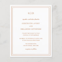 Classic Pumpkin Orange Budget Wedding Invitation