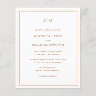 Classic Pumpkin Orange Budget Wedding Invitation Flyer