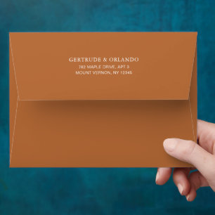 Classic Pumpkin Orange Elegant Wedding Envelope