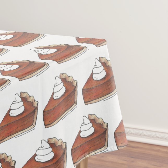 Classic Pumpkin Pie Slice Thanksgiving Dinner Food Tablecloth (In Situ)