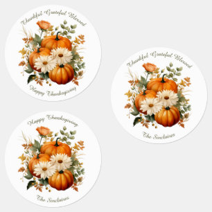 Classic Pumpkin Thanksgiving Sticker Labels