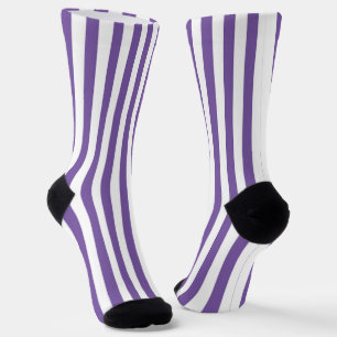 Classic Purple and White Vertical Striped Socks