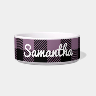 Classic Purple Buffalo Check Plaid Personalised Bowl