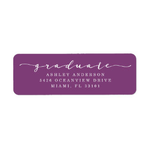 Classic Purple Graduation Address Labels