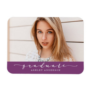 Classic Purple Graduation Photo Magnet