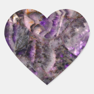 Classic purple granite purple stone purple marble heart sticker