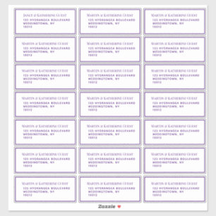 Classic Purple Guest Mailing Labels 21 Per Sheet