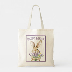 Classic Purple Happy Easter Bunny  Tote Bag