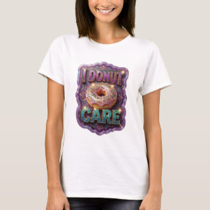 Classic Purple I DONUT CARE 3D Text Art T-Shirt