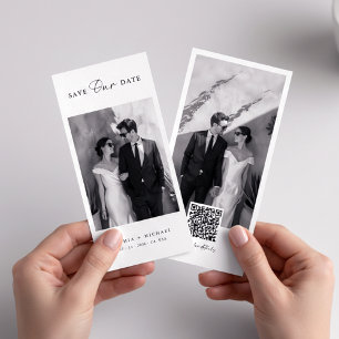 Classic QR Code Bookmark Photo Wedding Save The Date