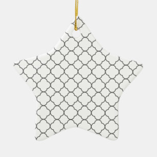 Classic Quatrefoil Pattern Ceramic Tree Decoration