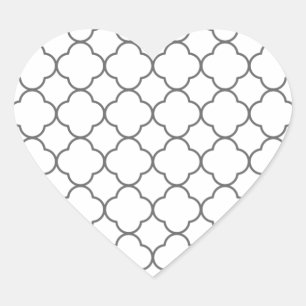 Classic Quatrefoil Pattern Heart Sticker
