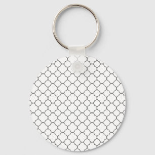 Classic Quatrefoil Pattern Key Ring