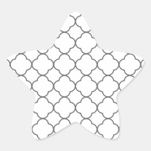 Classic Quatrefoil Pattern Star Sticker