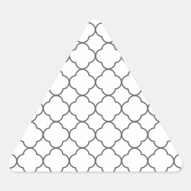 Classic Quatrefoil Pattern Triangle Sticker (Front)