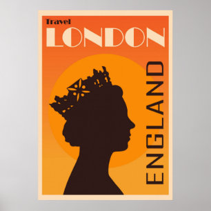 Classic Queen Elizabeth vintage artwork Poster