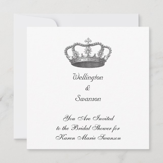 Classic Queen's Crown Invitation (Front)