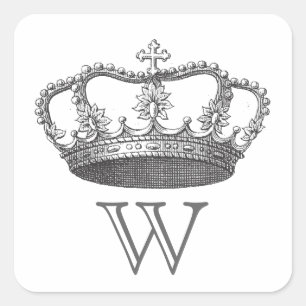 Classic Queen's Crown Square Sticker