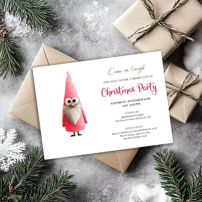 Classic quirky pink santa holiday invitation (Classic quirky pink santa holiday invitation

)
