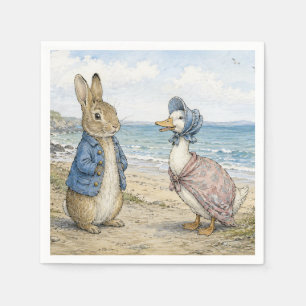 Classic Rabbit and Duck by the Seaside Napkin
