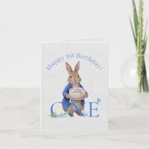 Classic Rabbit Birthday Cake Happy 1st Birthday